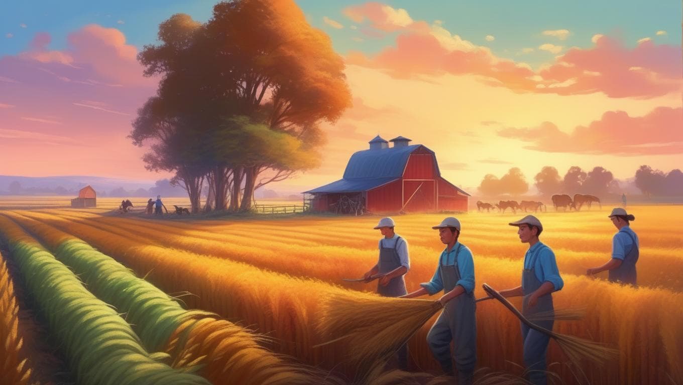 Millet farm sunny morning