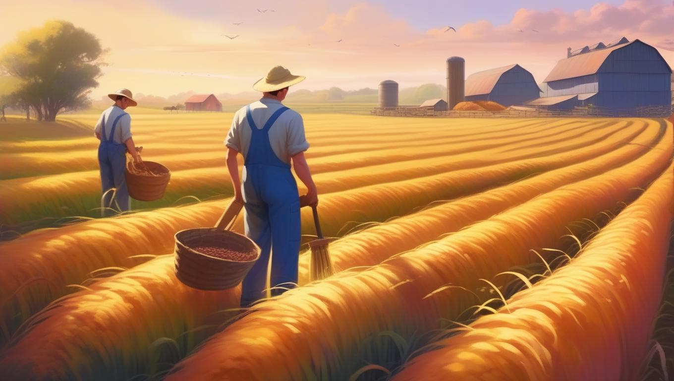 Millet farm sunny morning